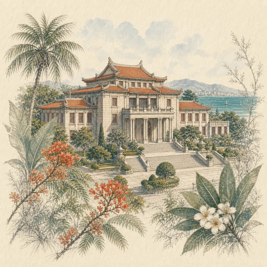 陈嘉庚纪念馆手绘插画