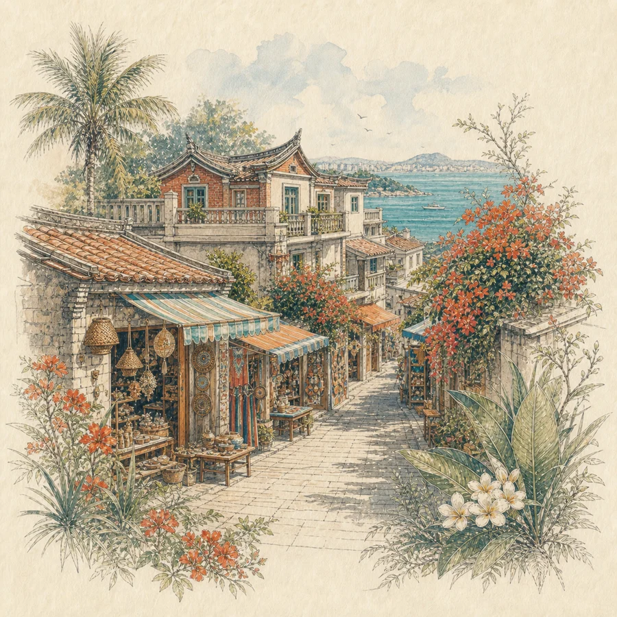 曾厝垵手绘插画