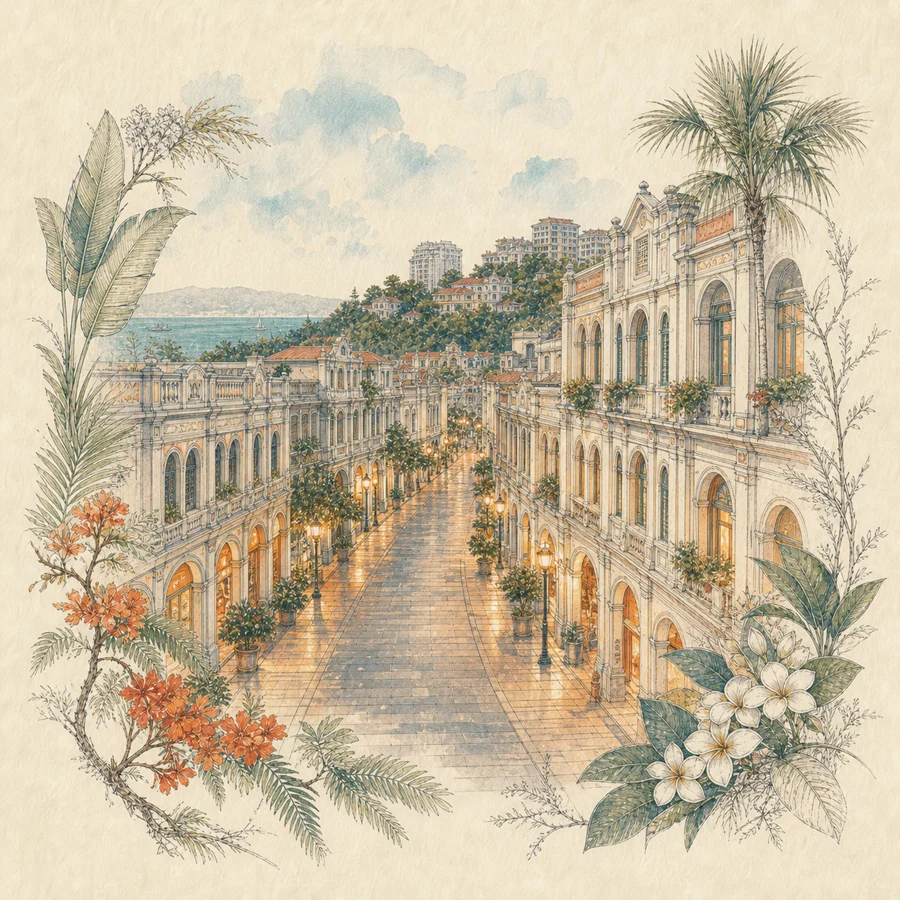 中山路手绘插画